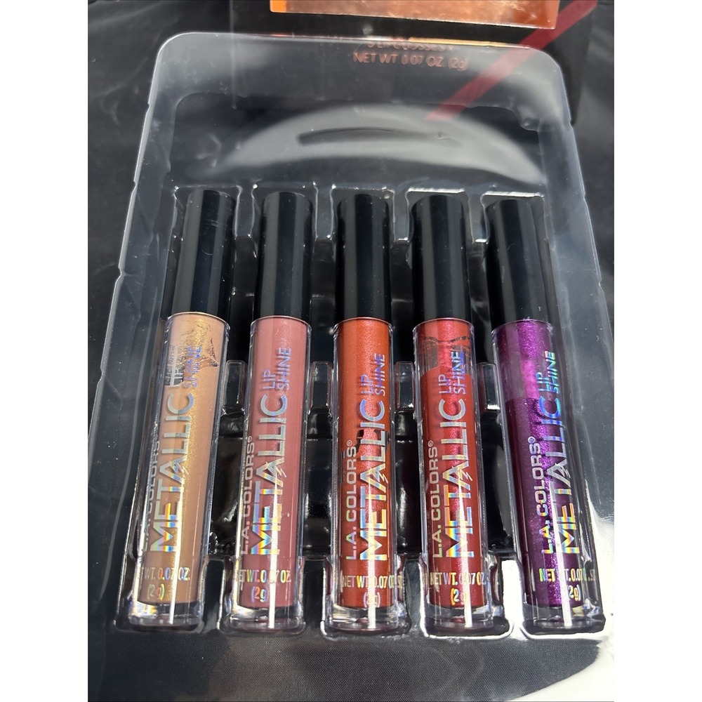 Lipsticks L.A. Metallic Lip Shine Set (5) Gloss Make Up Cosmetics